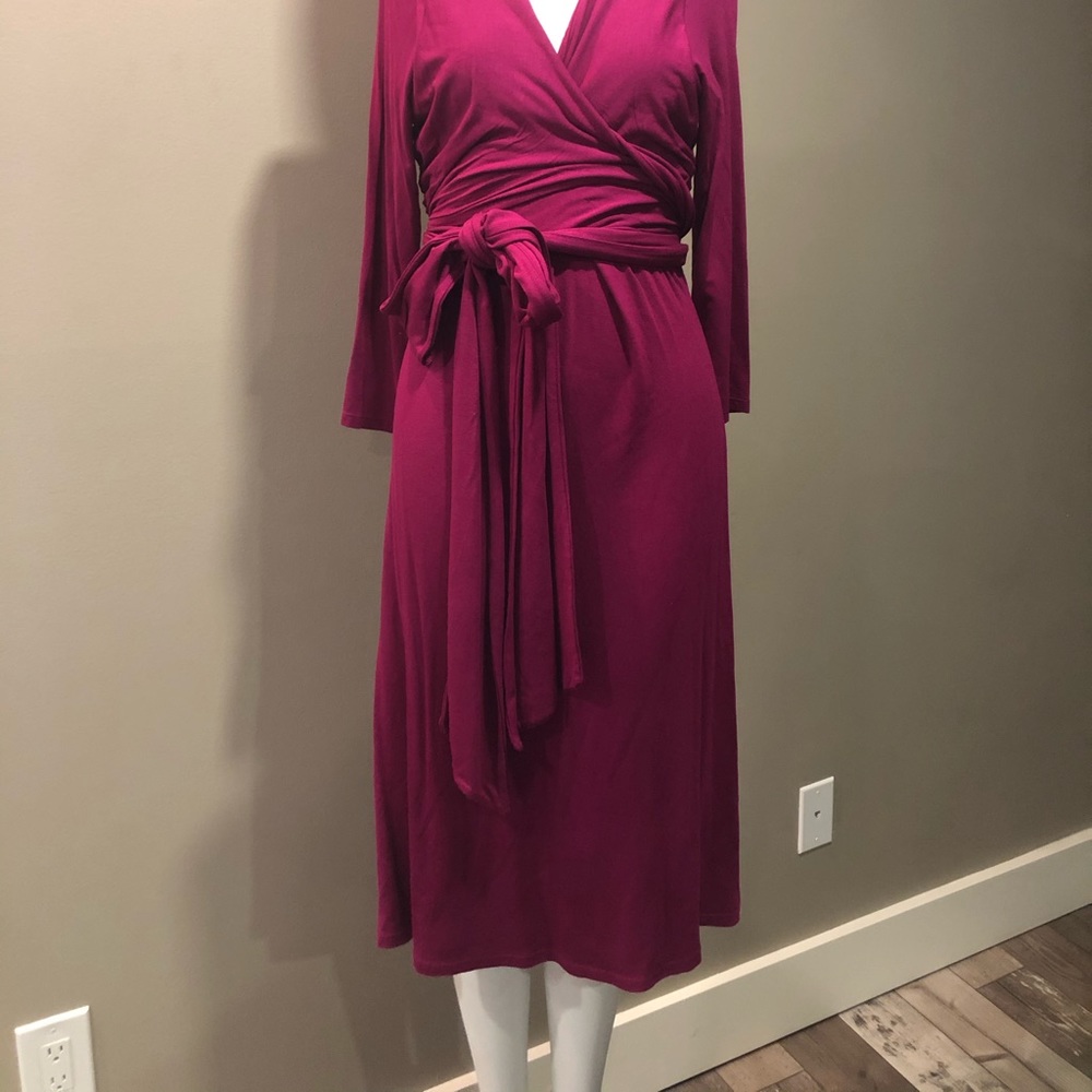 Ralph Lauren Fuchsia Faux Wrap Dress - Picture 2 of 4